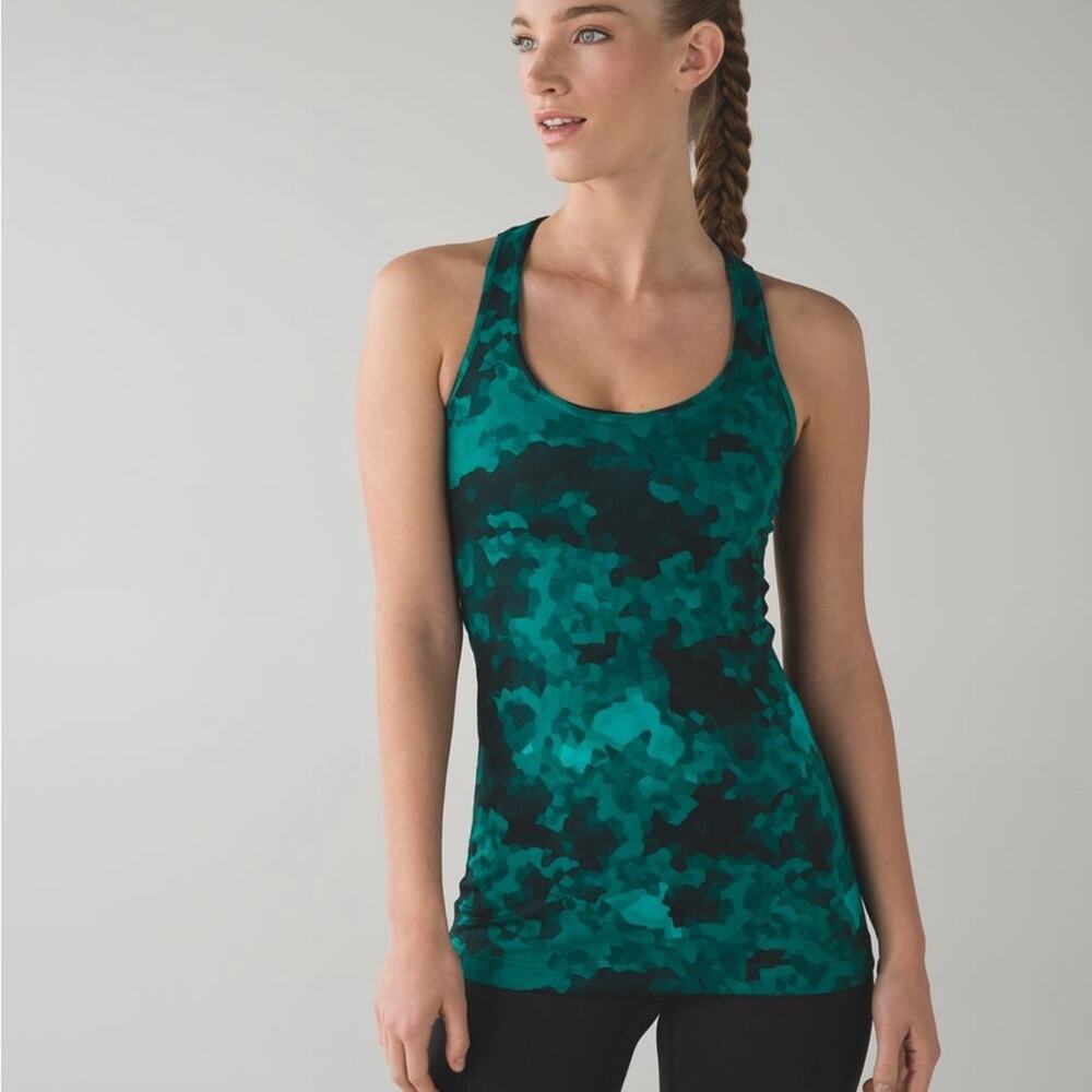 Lululemon Cool Racerback Tank Top Clouded Dreams Cosmic Teal Size 4